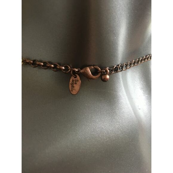 36" Copper Link Multi Strand Chain with Beautiful Iridescent and Purple Beads - Picture 4 of 4